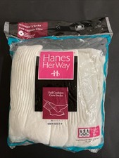 1995 HANES HER WAY WOMEN'S RIBBED CUSHIONED CREW SOCKS SIZE 5-9 SEALED NOS
