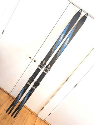 Vtg Hexcel HDS-II Splittail Skis 205 cm w/ Look 77 Turntable Bindings Split Tail
