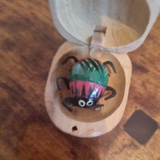 Vintage Wood Carved Spider 