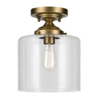 Deckenlampe Metall Glas Ø 21,6 Cm In Messing E27 Klein Vintage Deckenleuchte