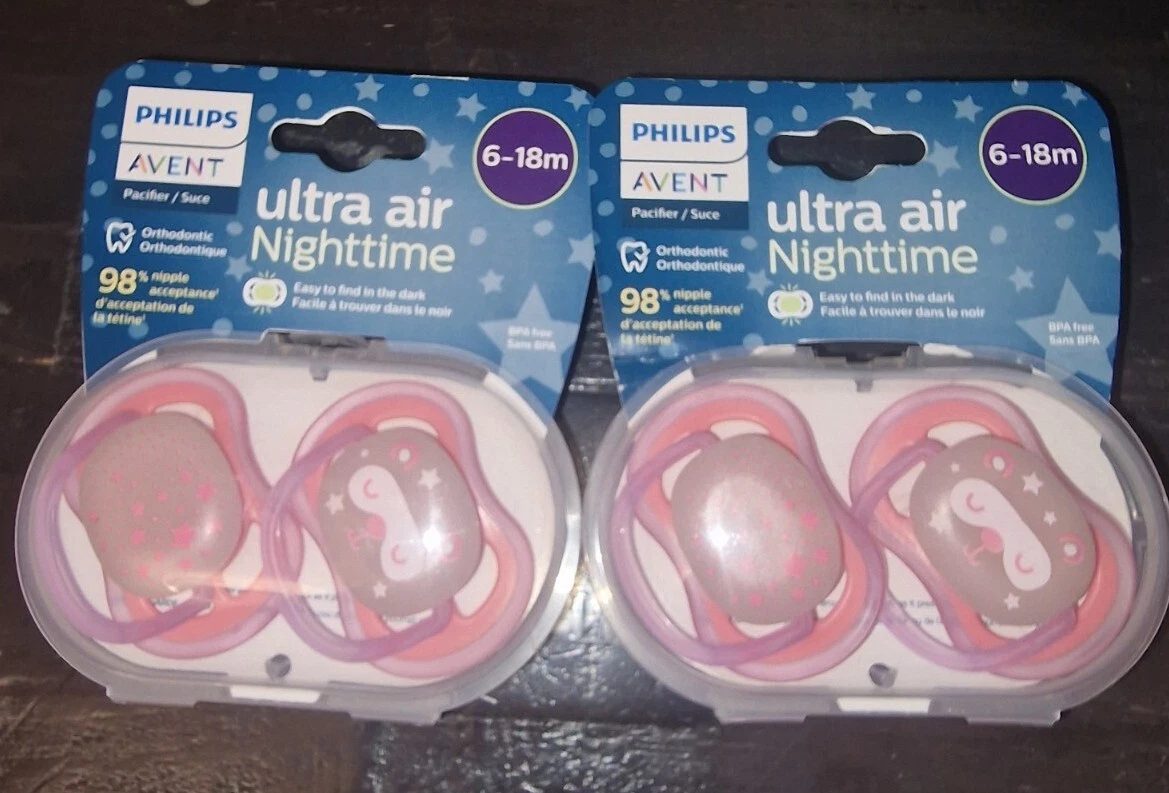 Philips Avent Orthodontic Ultra Air Nighttime Soothers / Dummies × 2 Packs 6-18
Opens in a new windo