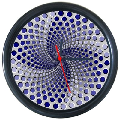 Optical Illusion Art Home Decor Rotate Dots Circle 3D Wall Clock 10''