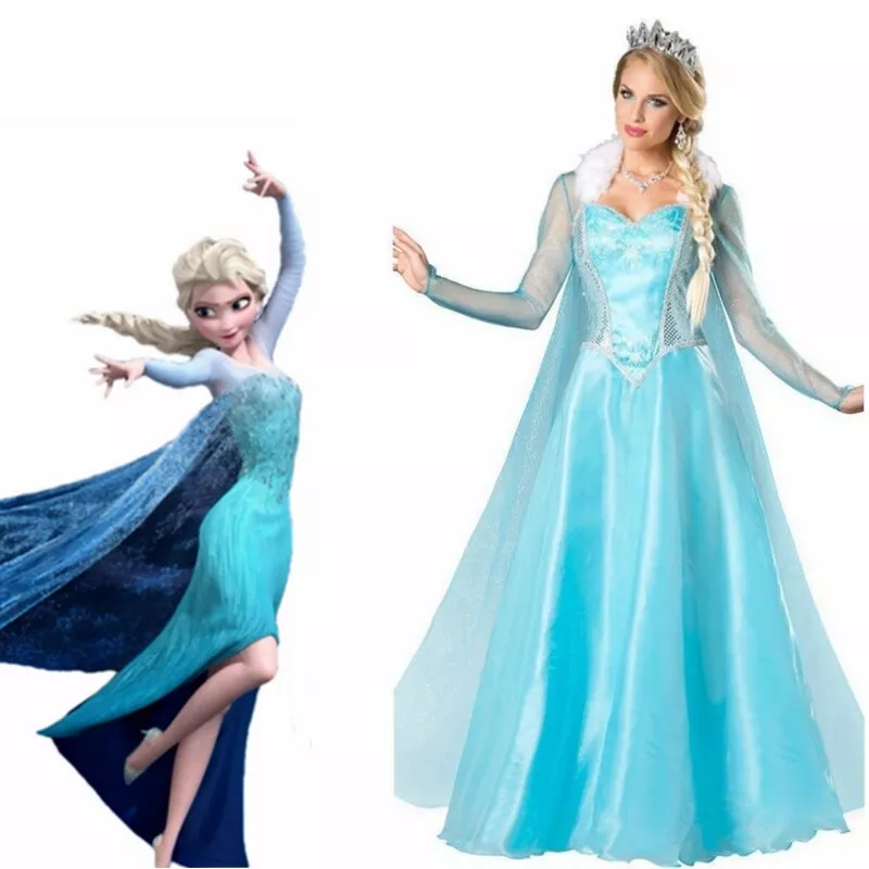 Elsa frozen cheap costume adults uk