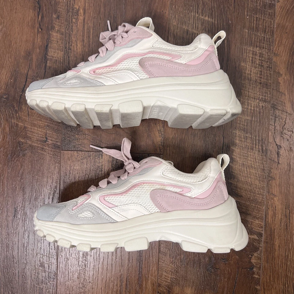 Zapatillas de plataforma para mujer Zara con suela neutra/rosa/gris/beige 38/8 Foto 3 de 4