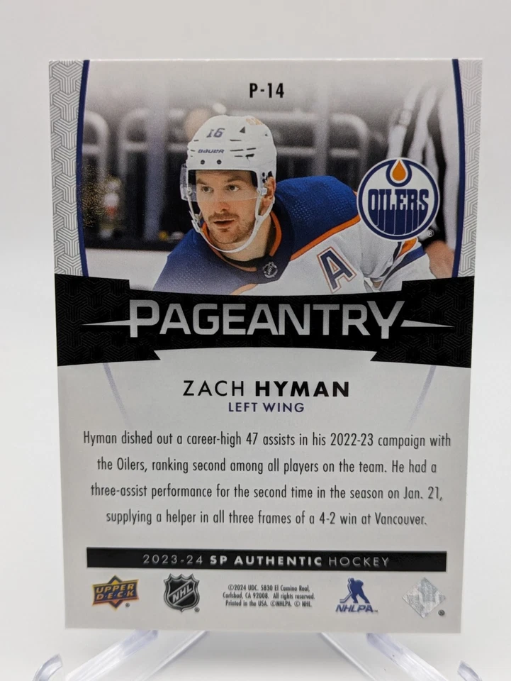 💥 Zach Hyman 2023-24 SP Authentic Pageantry #P-14; Edmonton Oilers - Image 2 of 2