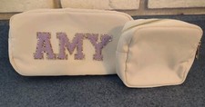 AO Traveling Cosmetic/Toiletry Cream With Match Small Square Set Of 2 Amy