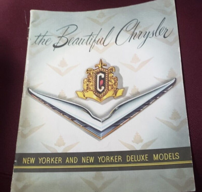 Chrysler New Yorker Deluxe Classic Luxury Car Sales Brochure 1954 MCM Cars Gift
