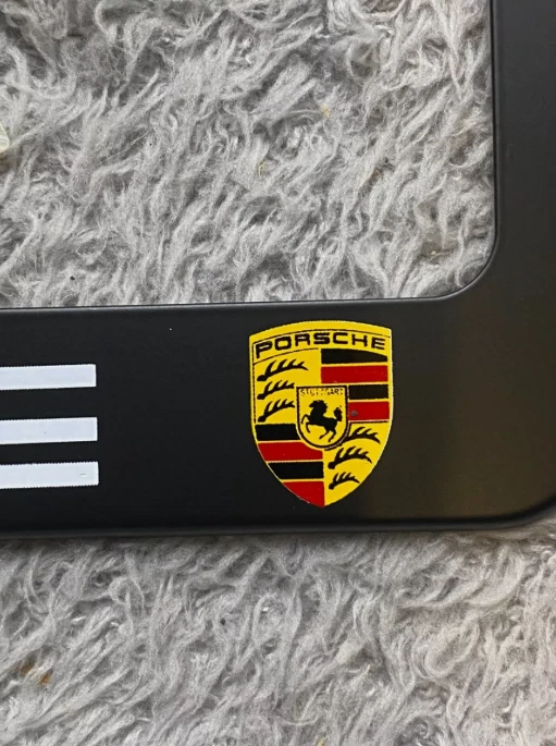 Porsche Matte Black License Frames Car License Plate Frame Holder Back & Rear - Image 3 of 4