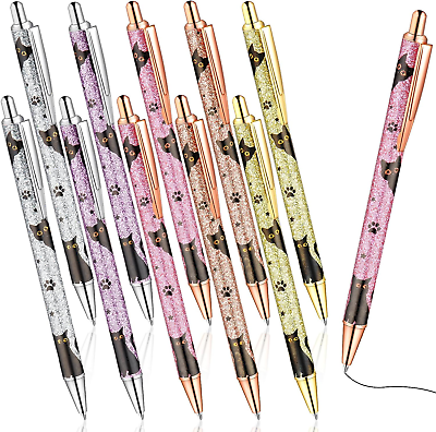 10 Pcs Sparkly Pretty Pens for Women Cute Cat Glitter Pens Fancy