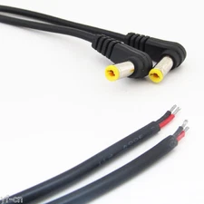 100pcs 50cm 22AWG DC Power Cable Right Angle 5.5x2.1mm 2.1mm DC Male For CCTV