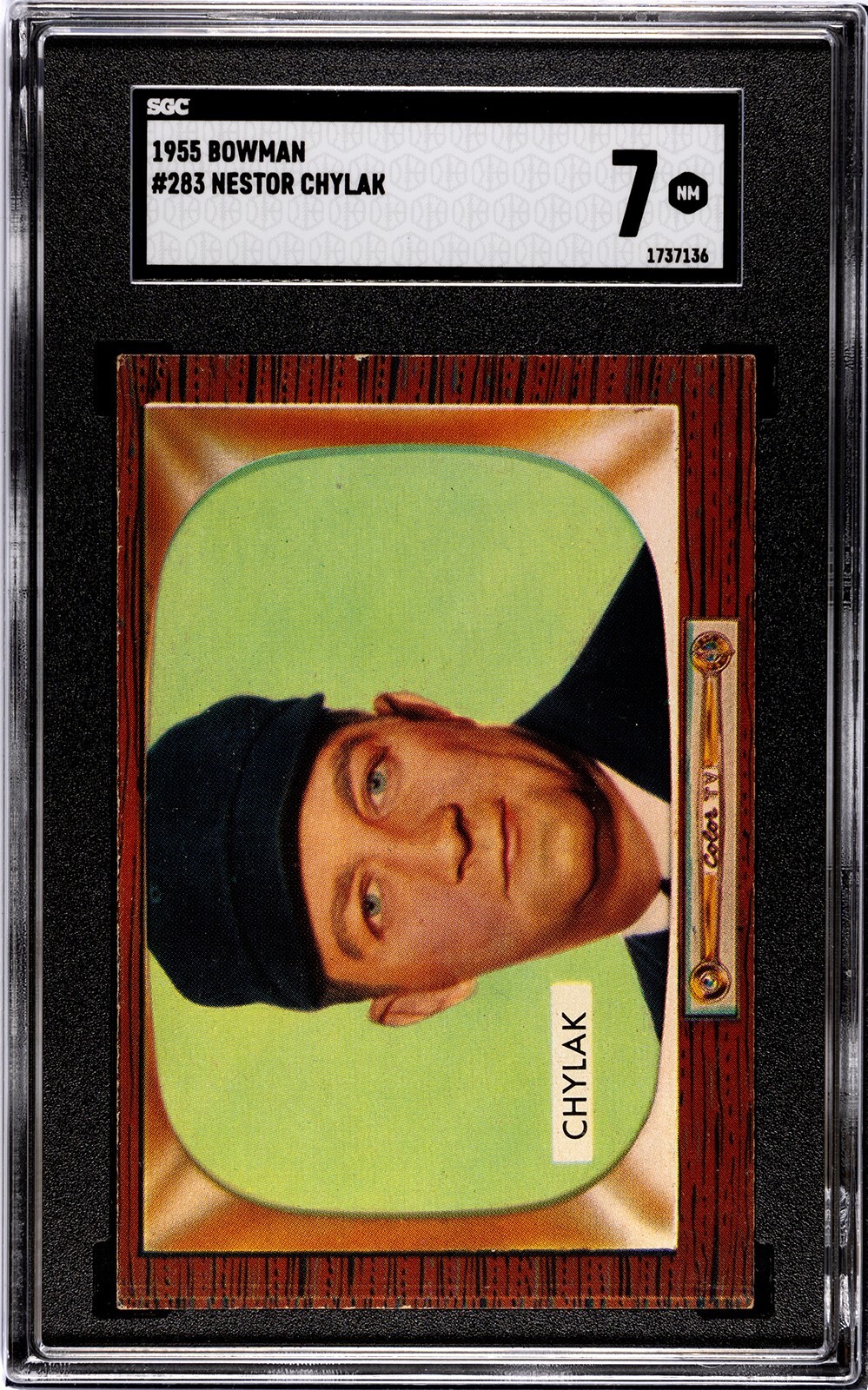 1955 Bowman NESTOR CHYLAK Umpire #283 SGC 7 NEAR MINT Condition