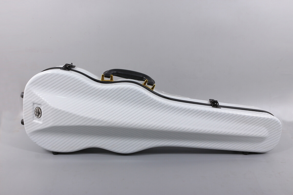 White Hard Violin Case 4/4 Full Size Carbon Fiber Violin Case with Back