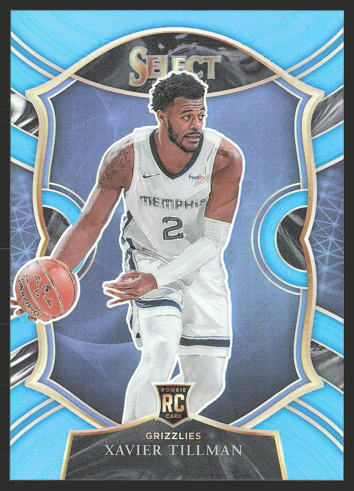 2020-21 Panini Select #95 Xavier Tillman Light Blue Prizms /299,RC