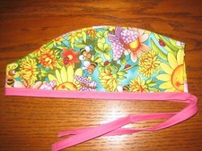 Surgical Scrub Hats/Cap Honeybees, Butterflies, bees, and Sunflowers