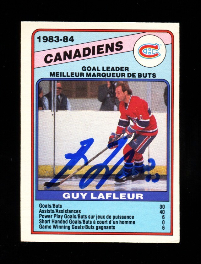 1984-85 OPC O PEE CHEE GUY LAFLEUR LL #360 CANADIENS SIGNED AUTOGRAPH VINTAGE