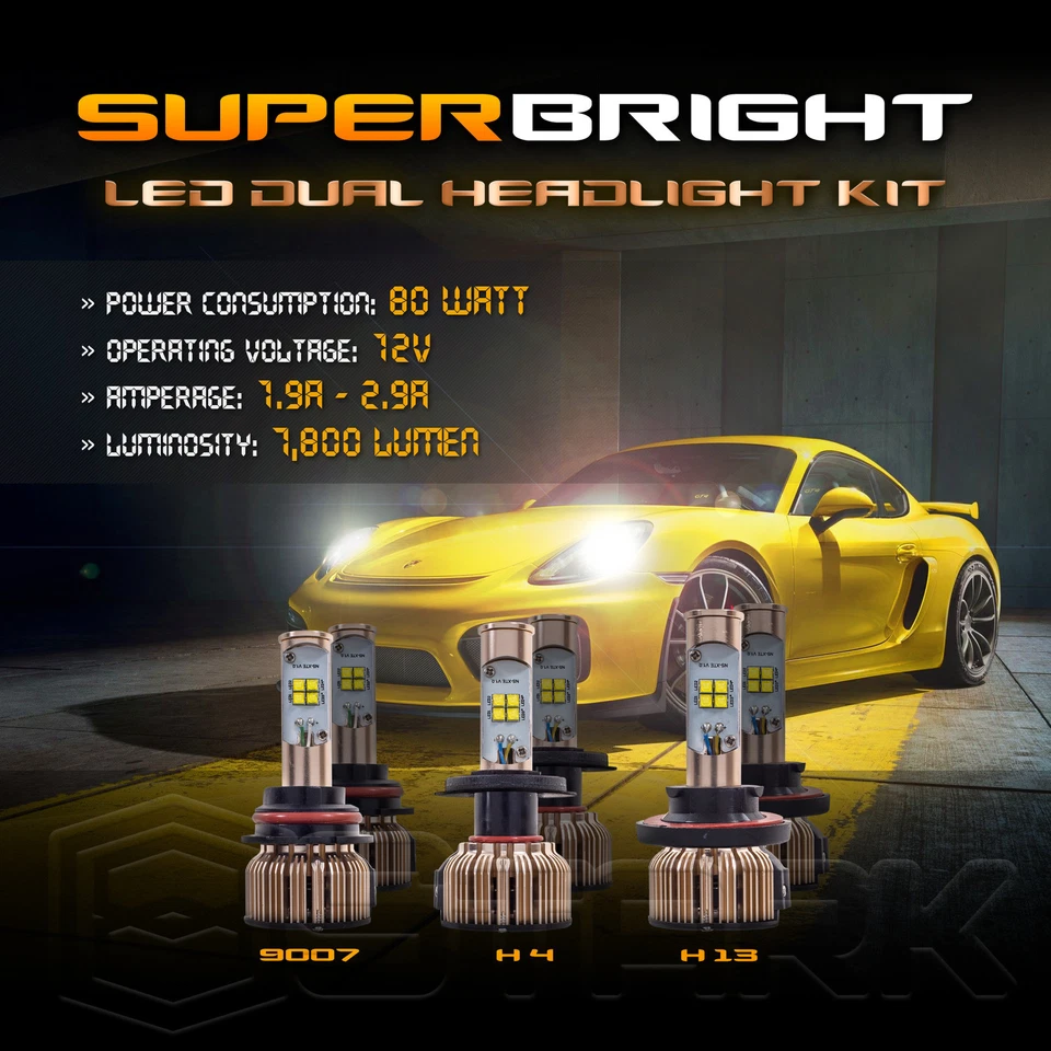 LED 80W 7800LM LED Conversion Kit CREE XT-E 6000K White Headlight High Fog Light - Image 2 of 4