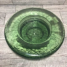 Fire & Light Recycled Art Glass Green Olive Wine Bottle/Candle Holder