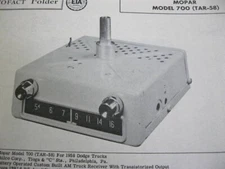 1958 DODGE 700 (TAR-58) TRUCK RADIO PHOTOFACT