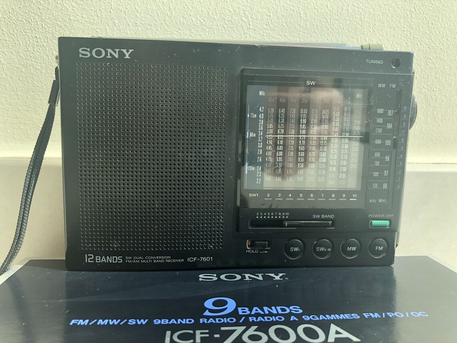 Sony ICF-7601 AM/FM/SW Vintage 1980s Radio Rare Retro, with ICF-7600A Box