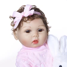 Lifelike 19" Reborn Baby Dolls Full Vinyl Body Girl Adorable Chubby Toddler Gift