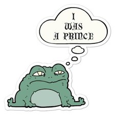 Frog Toad Prince, Vinyl Decal Sticker, Indoor Outdoor, 3 Sizes, 7674