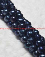 Genuine Natural 6-7MM Black Freshwater Cultured Pearl Loose Beads 15"