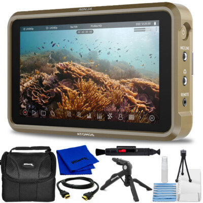 Atomos Ninja 5.2'' 4K HDMI Recording Monitor ATOMNJA004 - 7PC Accessory Bundle