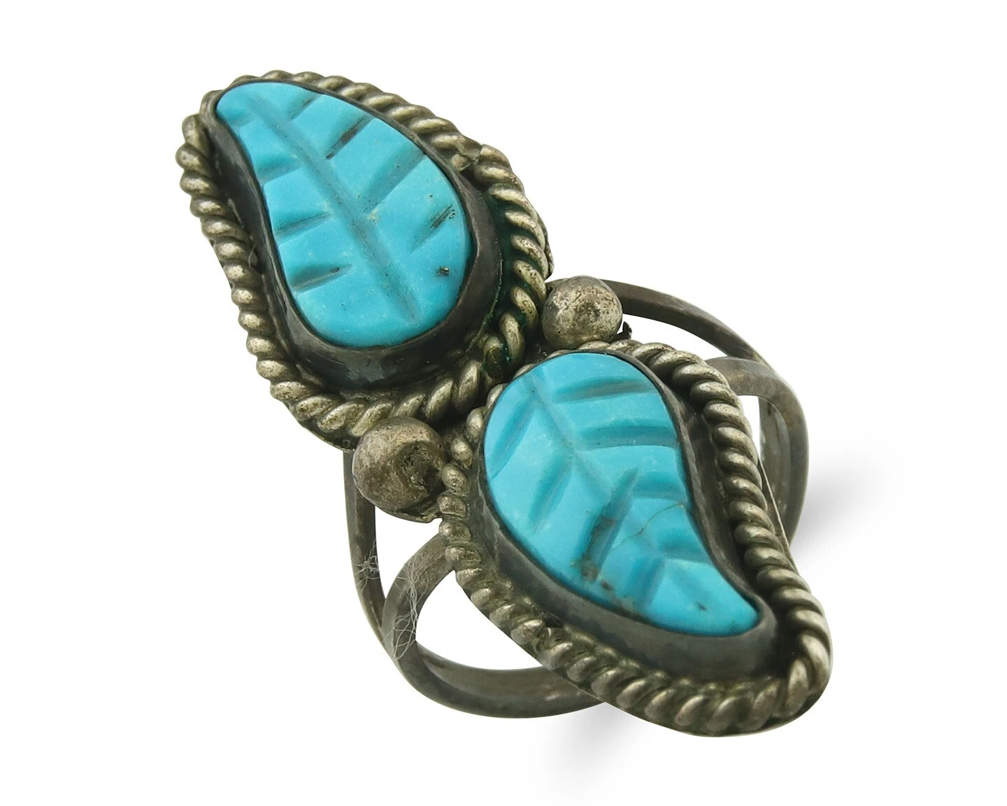 Vintage Navajo Ring 925 Sterling Silver Authentic Turquoise Handmade Size 5.5