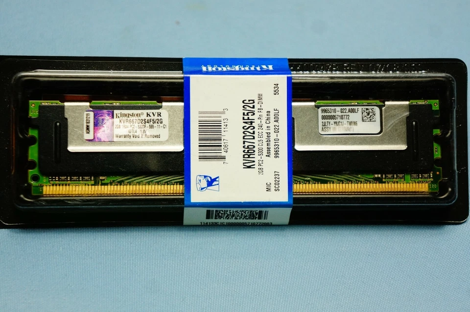 PC Kingston Pair Dimm Ram 2GB KVR667D2S4F5/2G 240Pin Fully Buffered NEW SEALED - Image 4 of 4