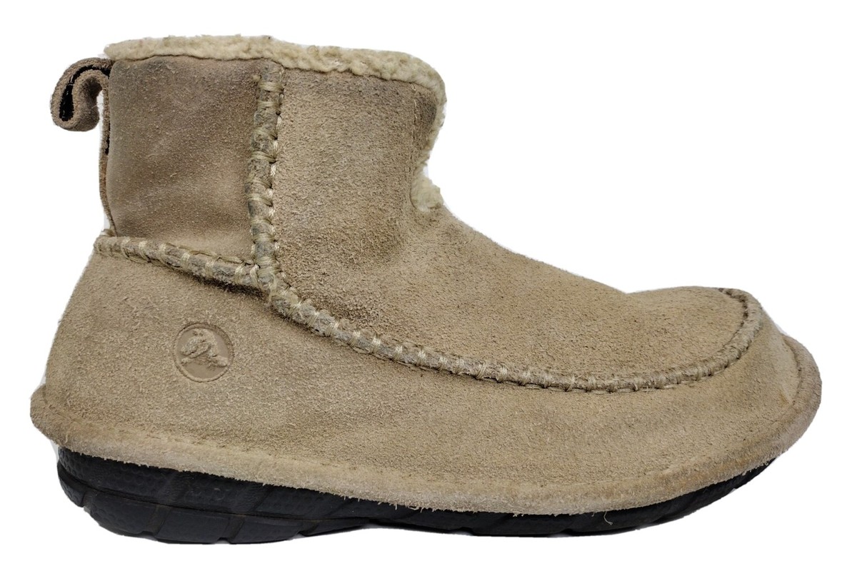 Crocs Crocassin Men’s Brown Suede Boots With Faux Fur Lining Slip On Size 12 Crocs Cobbler Suede leather Faux Fur Sz 10 | Mercari main image 3