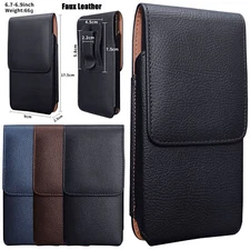 For iPhone Vertical Carrying Leather Pouch Case Cover With Belt Clip Holster