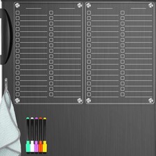 Acrylic Magnetic Dry Erase Board for Fridge, 12"X8" Clear Magnetic to Do List...