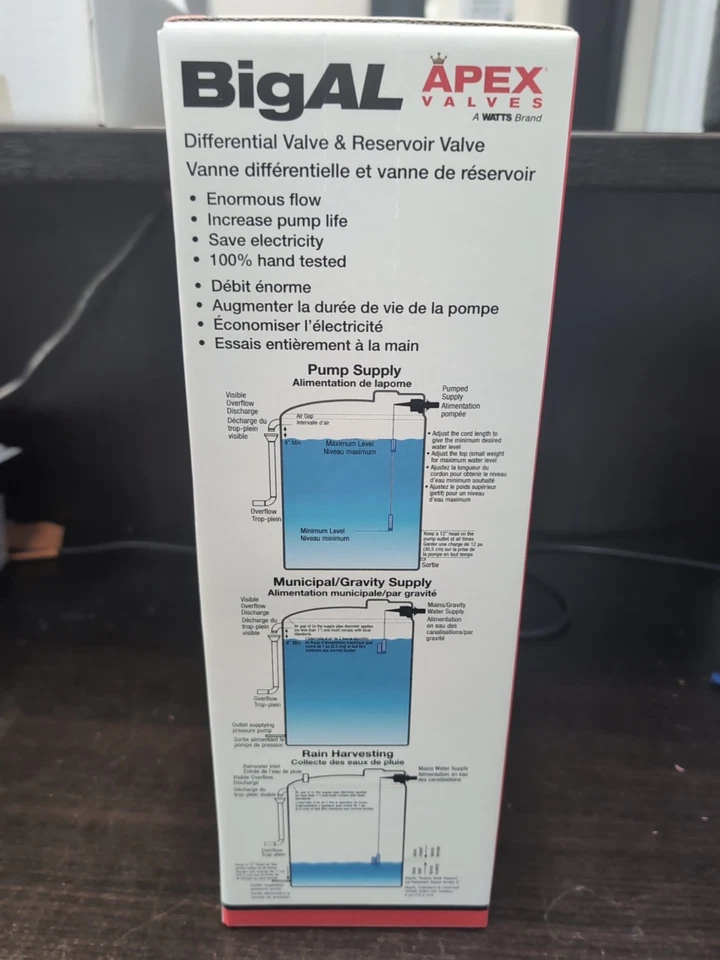 Válvulas diferenciales y de depósito Apex Big AL 1 1/2" BA 112 CA, VATIOS Foto 4 de 4