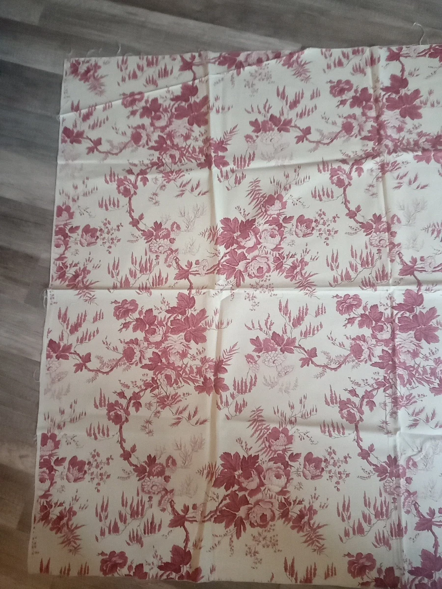 Coupon De Tissu Vintage Fleuri Orange - 66 X 90 Cm, 100% Coton, Motif Floral, Made In France, Idéal Pour Créations Couture