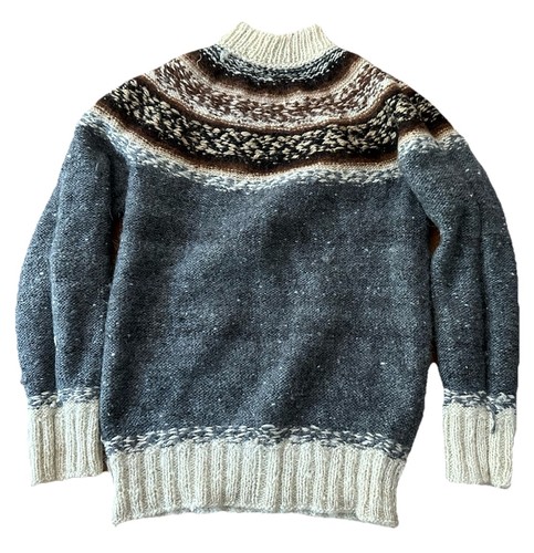 Vintage Icelandic Hand knitted Fairisle Wool Sweater Soft Feel Small - Picture 4 of 6