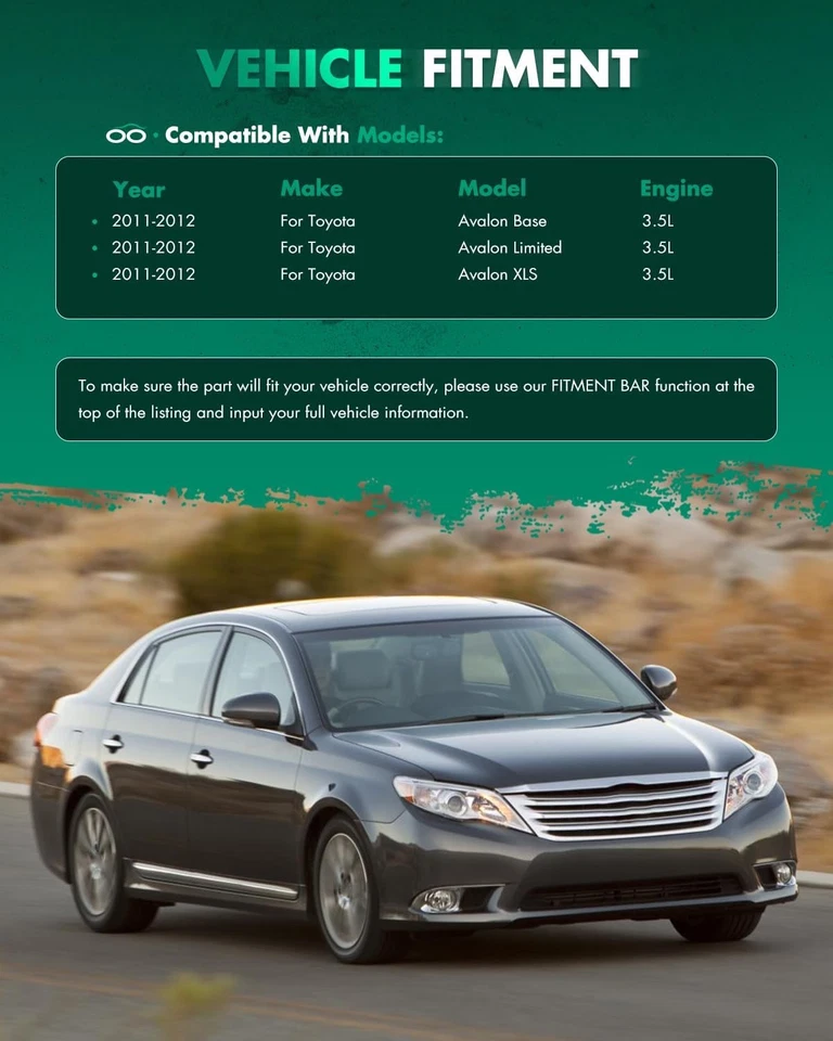 Alerón de maletero negro brillante para Toyota Avalon 2011-2012 Foto 3 de 3