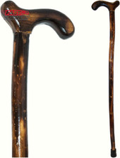 RMS Wood Cane - 36 Inch Natural Wood Walking Stick - Handcrafted Wooden Offset C