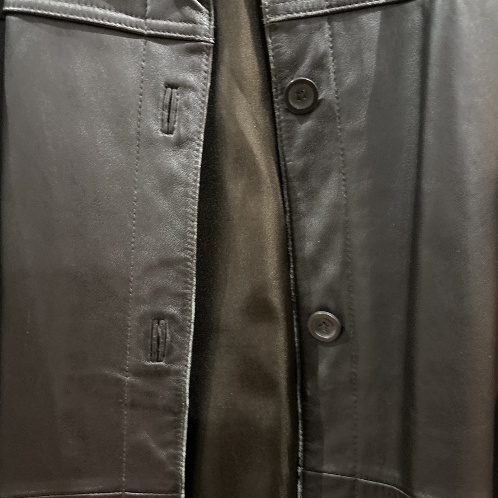 Centigrade Men Leather Button Jacket Soft Brown B… - image 3