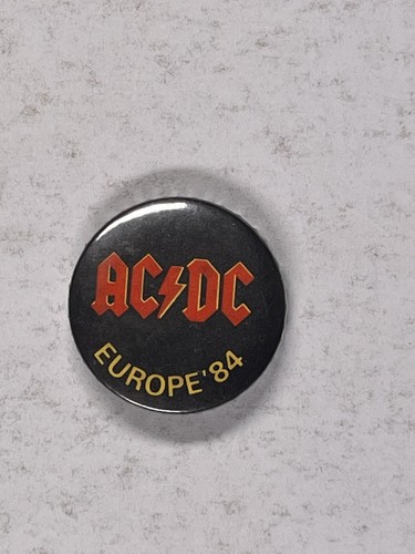 AC/DC Badge Angus Young Pin Original European Tour Promotion 1984 | eBay