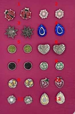 Ginger Snaps Jewelry LOT of 24 Pieces Twelve Pair For Ginger Snaps Petite 12mm