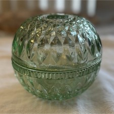 Green Glass Ball Lamp Shade with Diamond Pattern