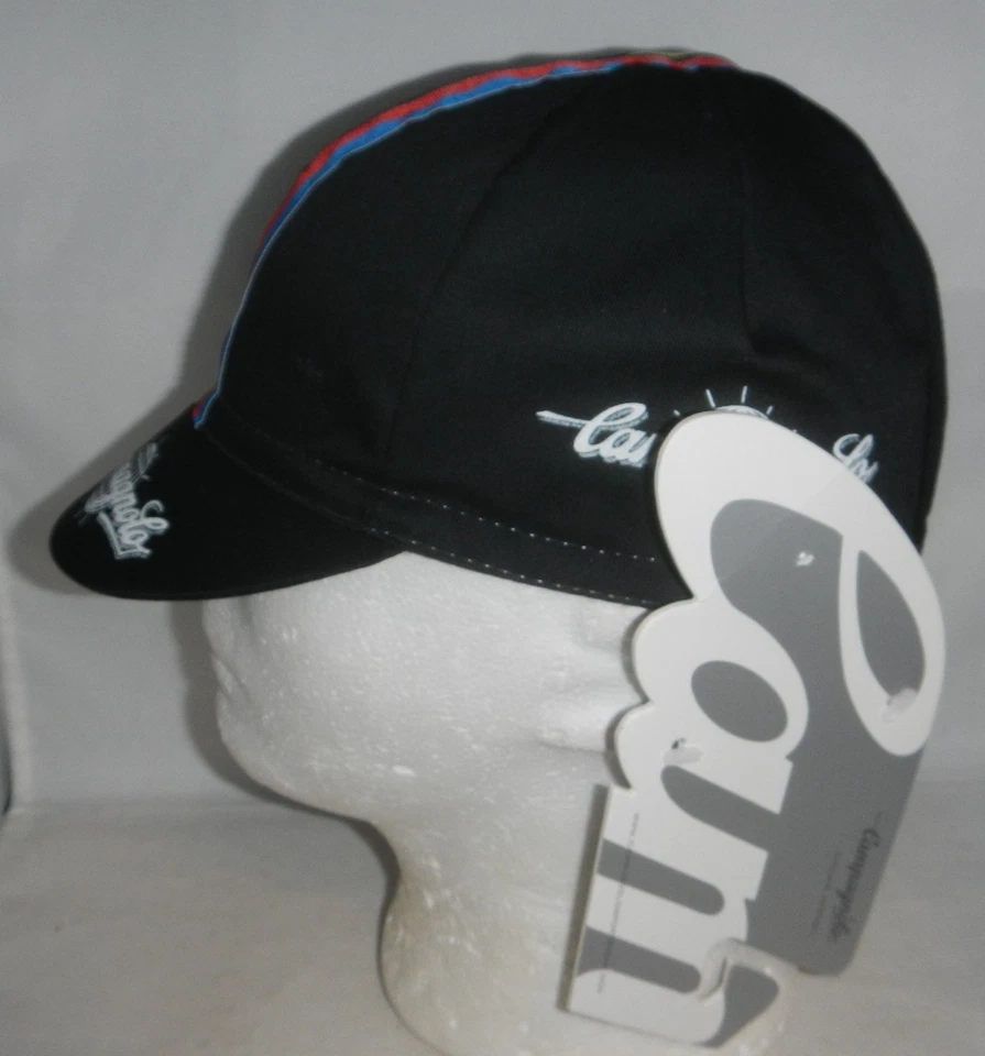 NUEVO Gorra Campagnolo Ciclismo Bicicleta Carreras Negra con Rayas Arco Iris Foto 4 de 4