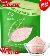 Himalayan Pink Salt, Fine Grain, 16 Oz (1 Pound), Pink Himalayan Sea Salt, Non-g