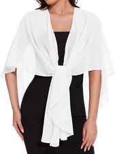 Shawls and Wraps for Evening Dresses Sheer Womens Chiffon Scarf Wedding Brida...