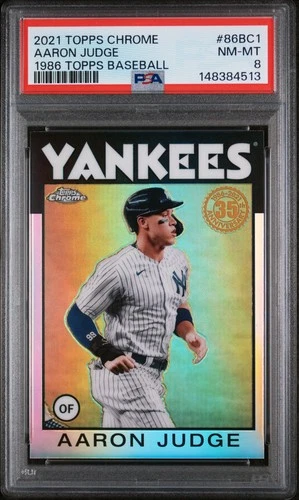 2021 Topps Chrome #86BC-1 Aaron Judge 1986 Topps Baseball 35th Anniversary PSA 8