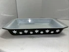 Vintage Pyrex Black and Snowflake 548-B Casserole 1 1/4 Quart Dish - no lid