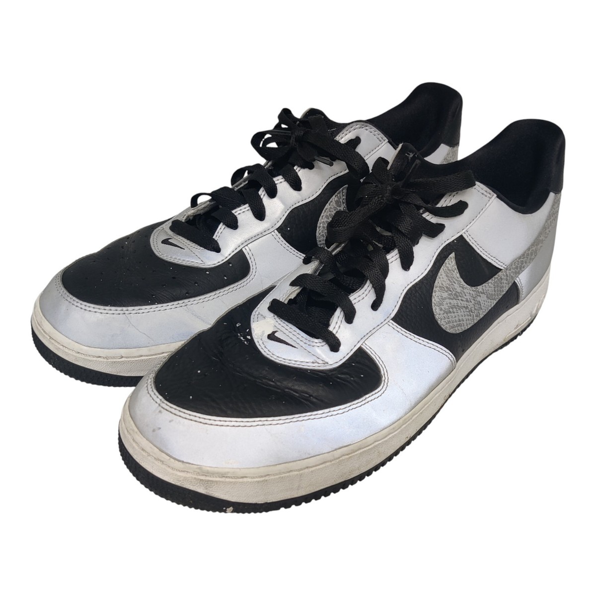 Nike Air Force 1 Low Retro 3M Snake Black Reflective Sneakers Mens 