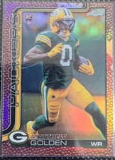 2025 TOPPS CHROME NFL MATTHEW GOLDEN PIGSKIN REFRACTOR ROOKIE CARD SSP PACKERS
