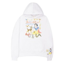 Disney Snow White Women  s Pullover Hoodie Graphic NWT Small White Relaxed Fit