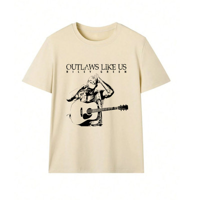 Riley Green Outlaws Like Us Album Graphic T-Shirt Unisex Short Sleeve Tee S-5XL